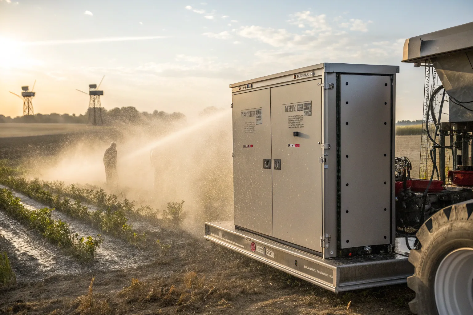 Water spray or dust exposure scene for ingress protection