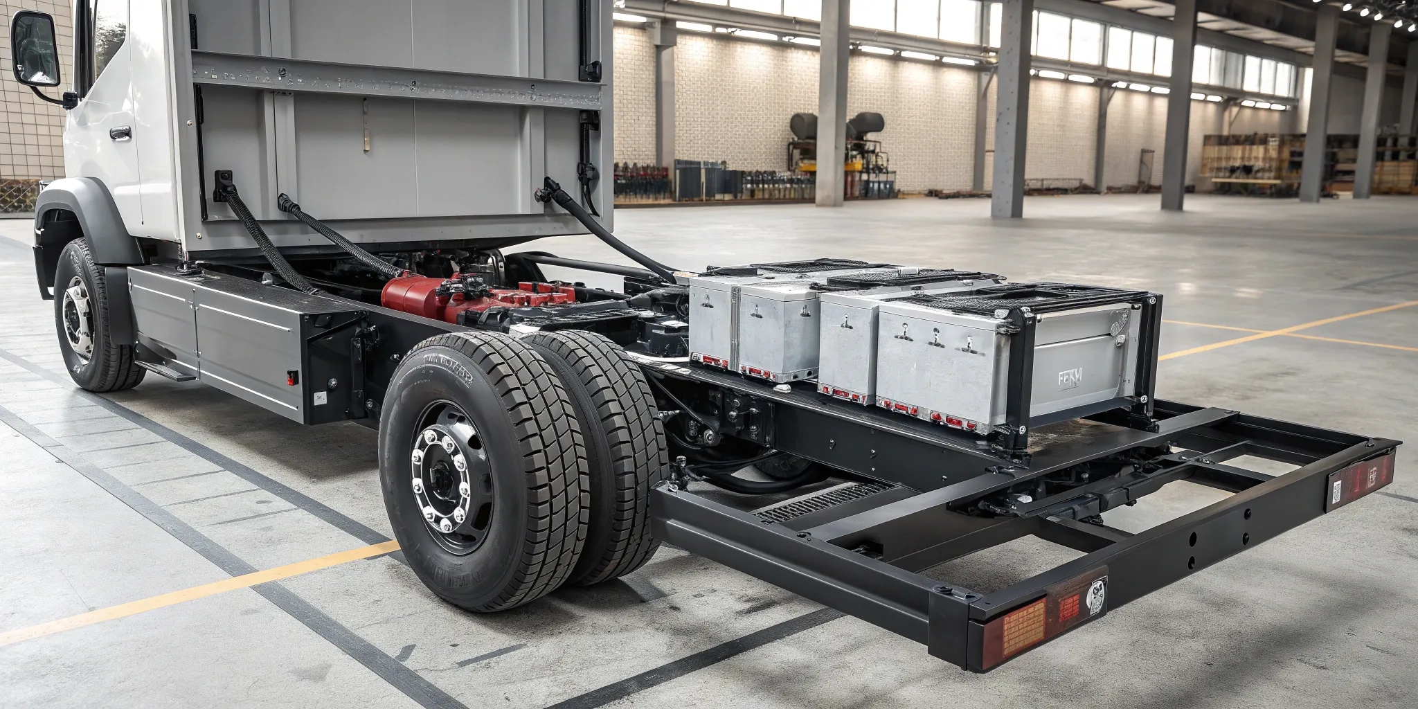 Heavy-duty truck battery pack integration placeholder