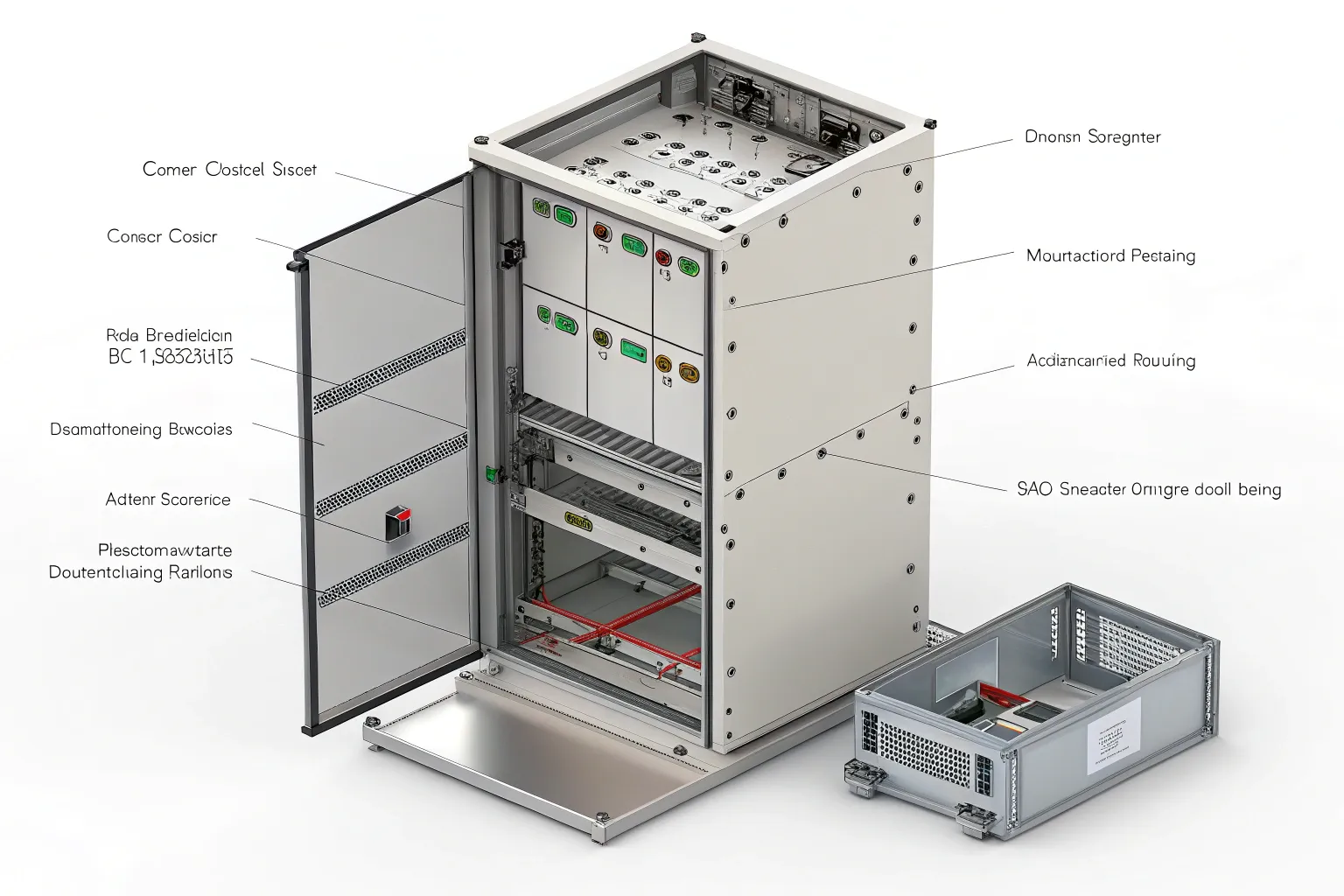 High voltage control box exploded view