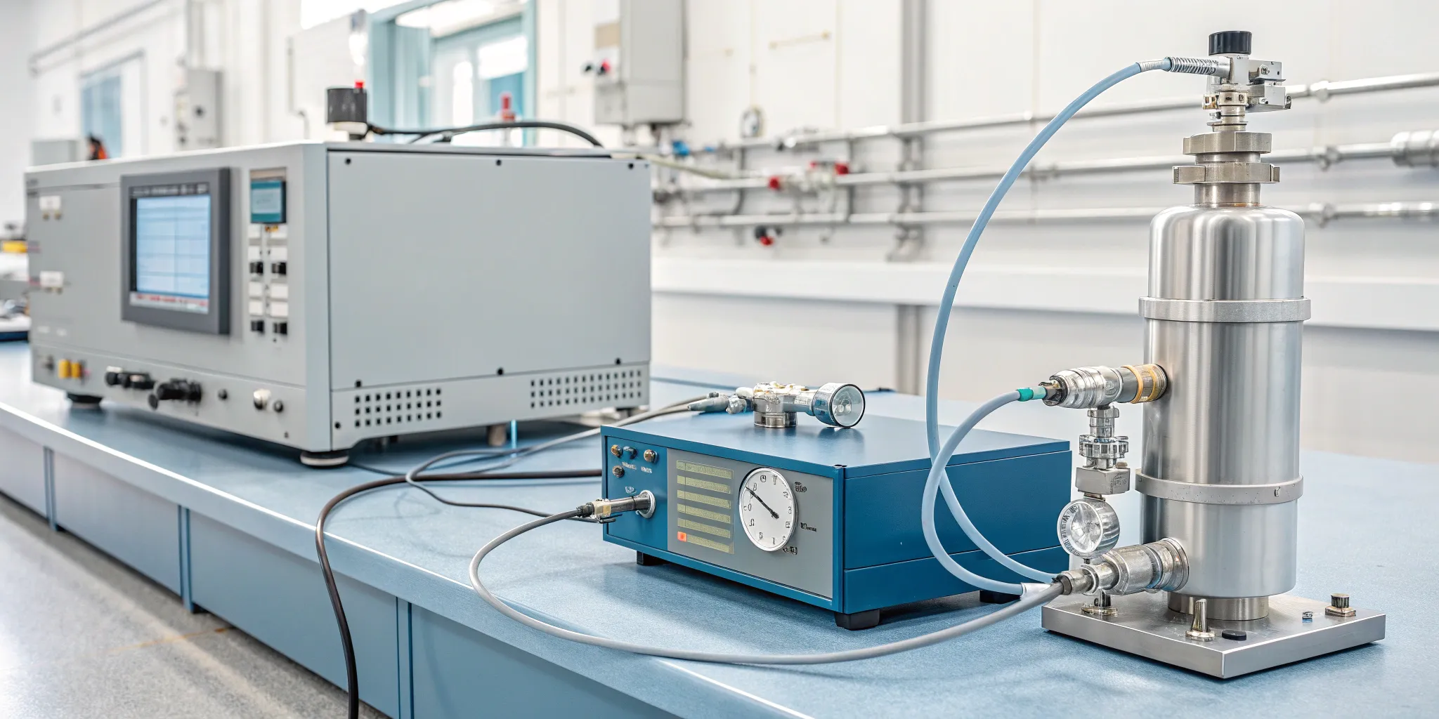 Helium leak testing setup placeholder