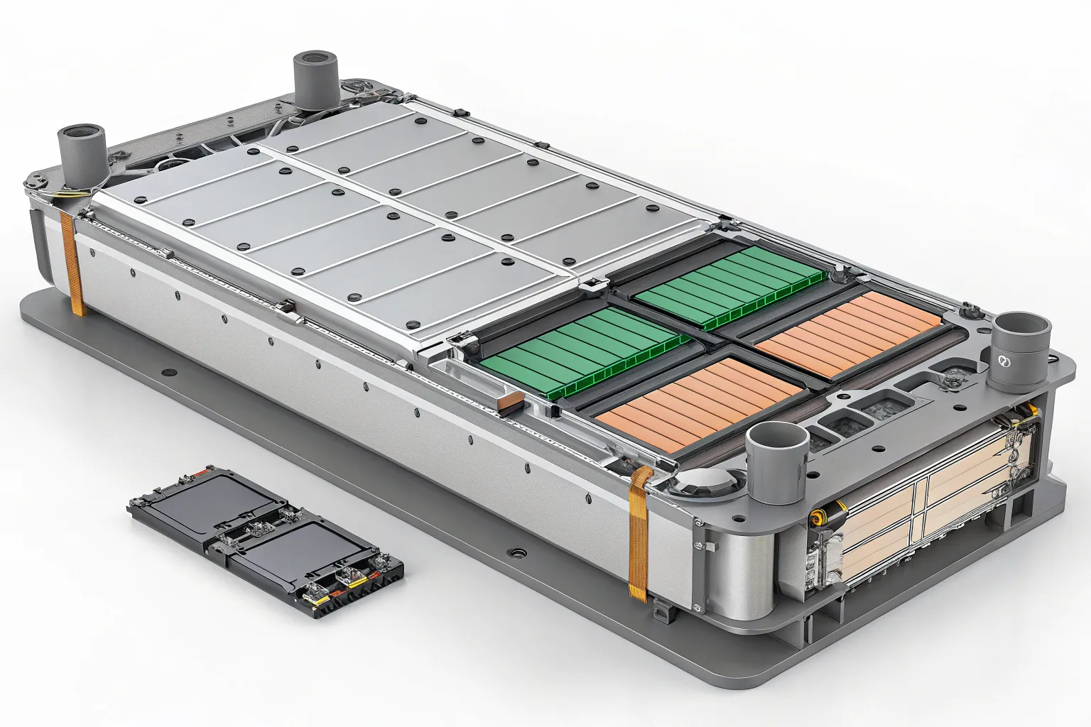 Cell fixation and compression plate layout